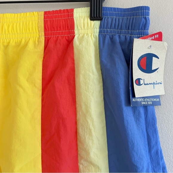 Champion Multicolor Striped Swim Shorts with Mesh Lining Size Large - Picture 6 of 10